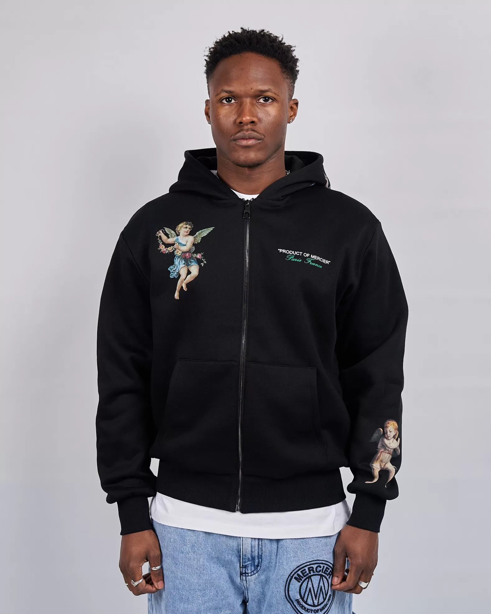 Discount Mercier Black Angelo Product Of Zip Hoodie