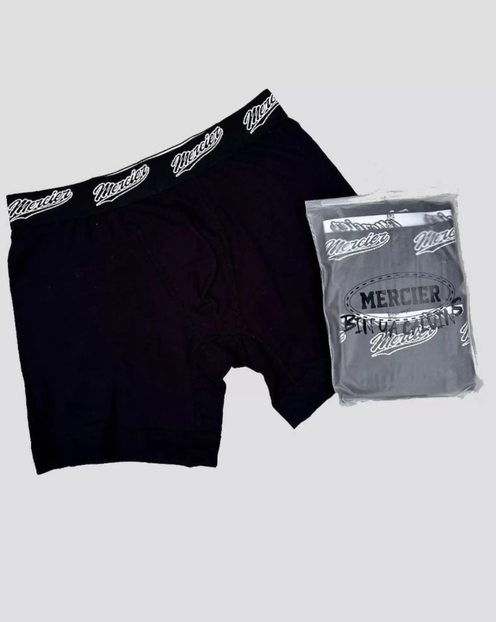 New Mercier Black Baseball Boxer Shorts 2PK