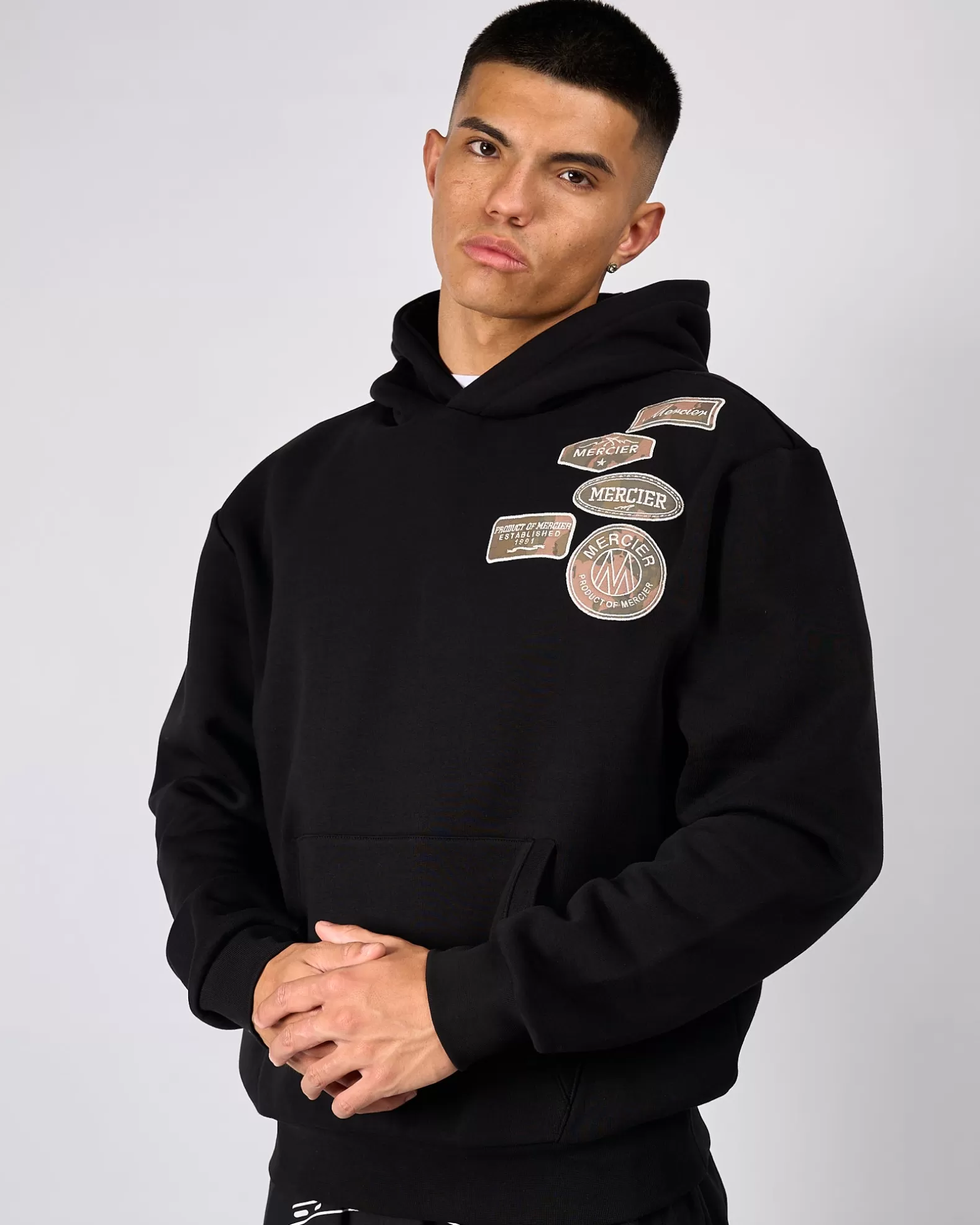 New Mercier Black Camo OG Badge Relaxed Hoodie