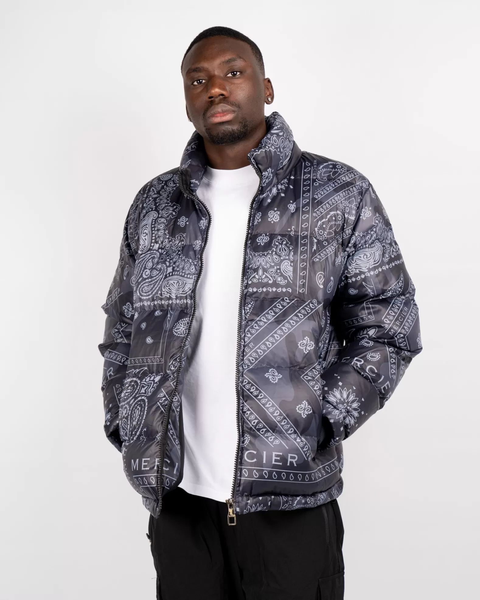 Best Sale Mercier Black Grey Paisley Jacket