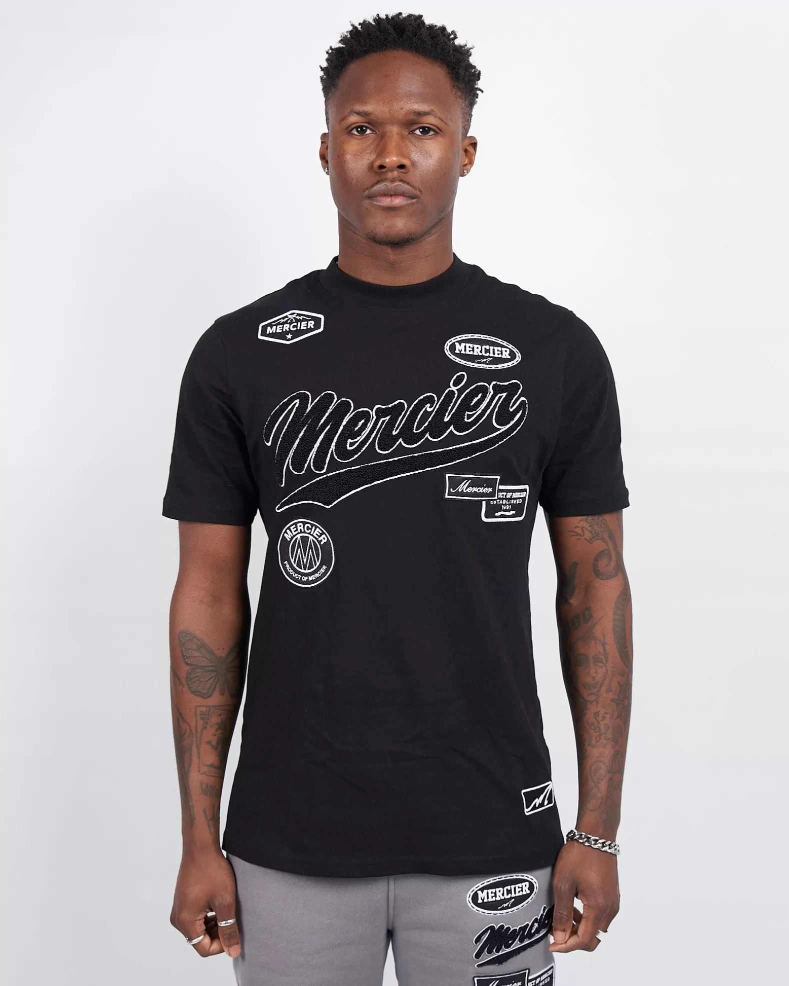 Cheap Mercier Black Teams Badge Tshirt