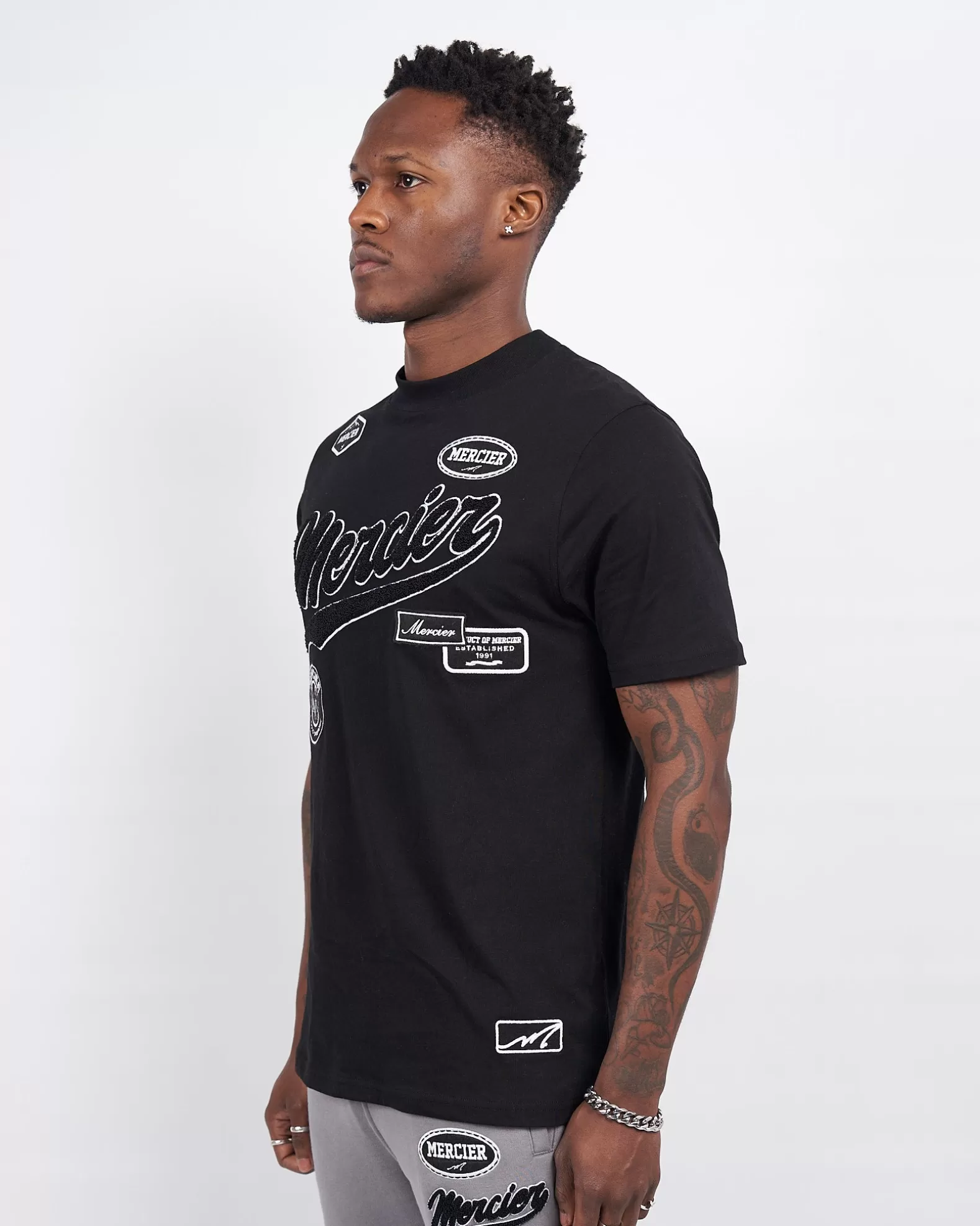 Cheap Mercier Black Teams Badge Tshirt