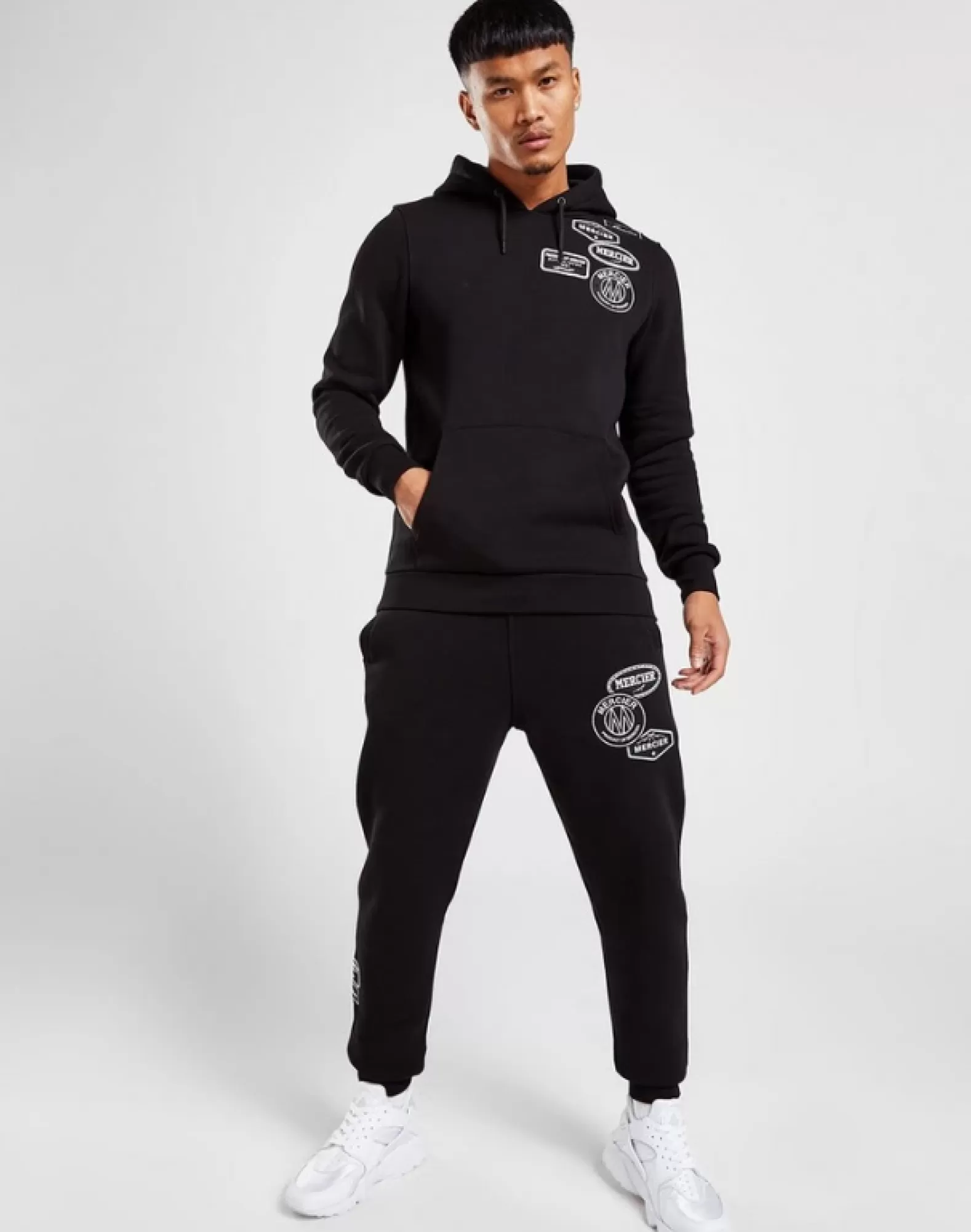 Cheap Mercier Black Mono Badge Hoodie