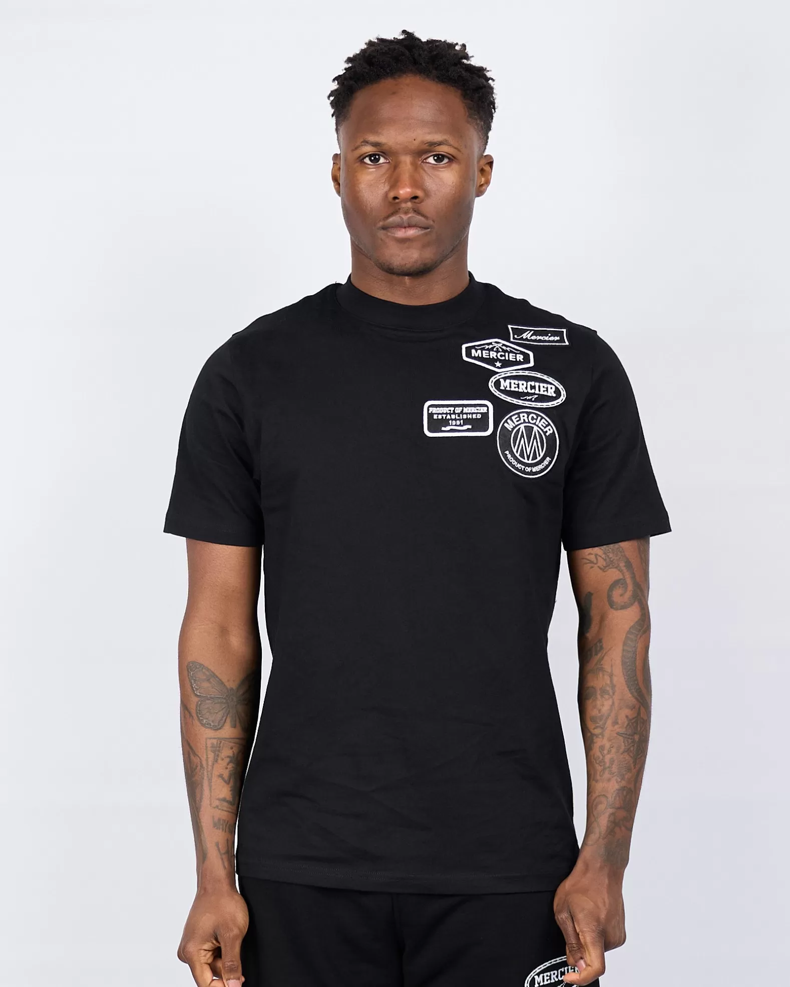 Fashion Mercier Black Mono Badge Tshirt