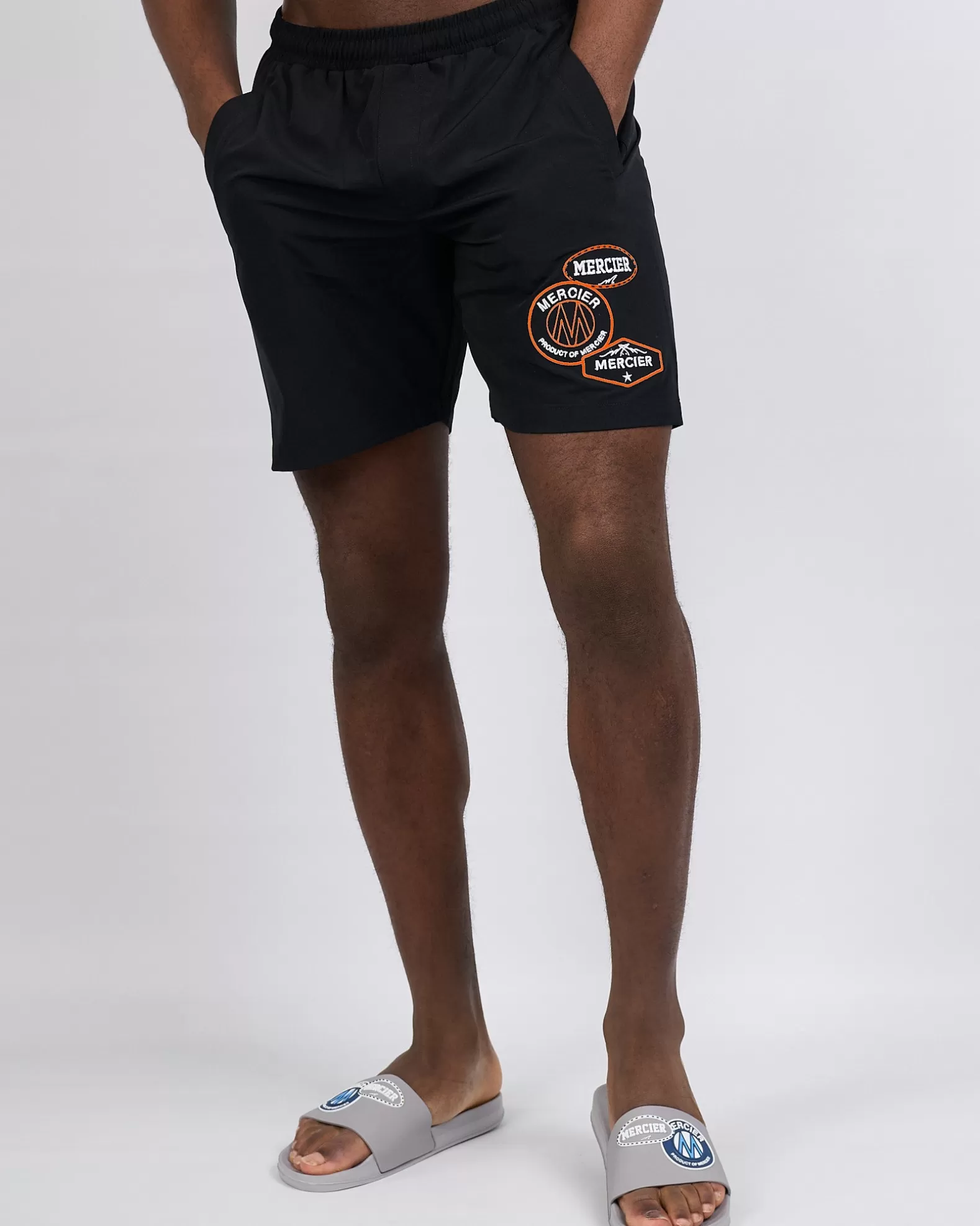 Outlet Mercier Black Orange Badge Swim Shorts