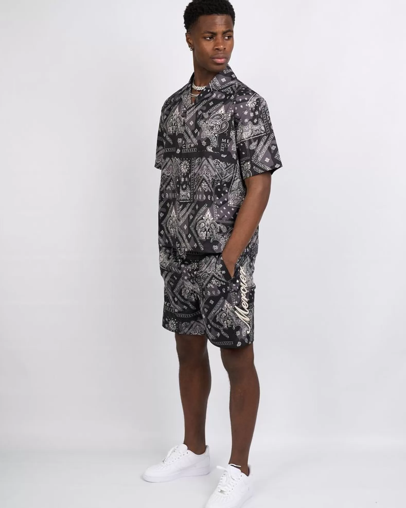 Sale Mercier Black Paisley Resort Shirt