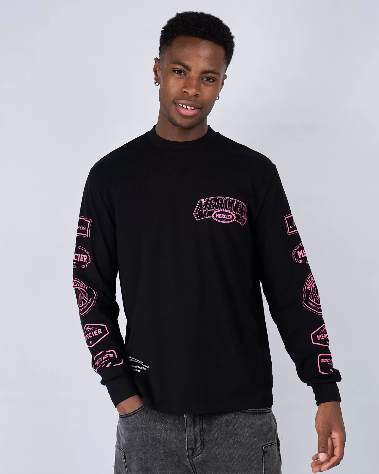 Hot Mercier Black Pink Compton Long Sleeve Tshirt