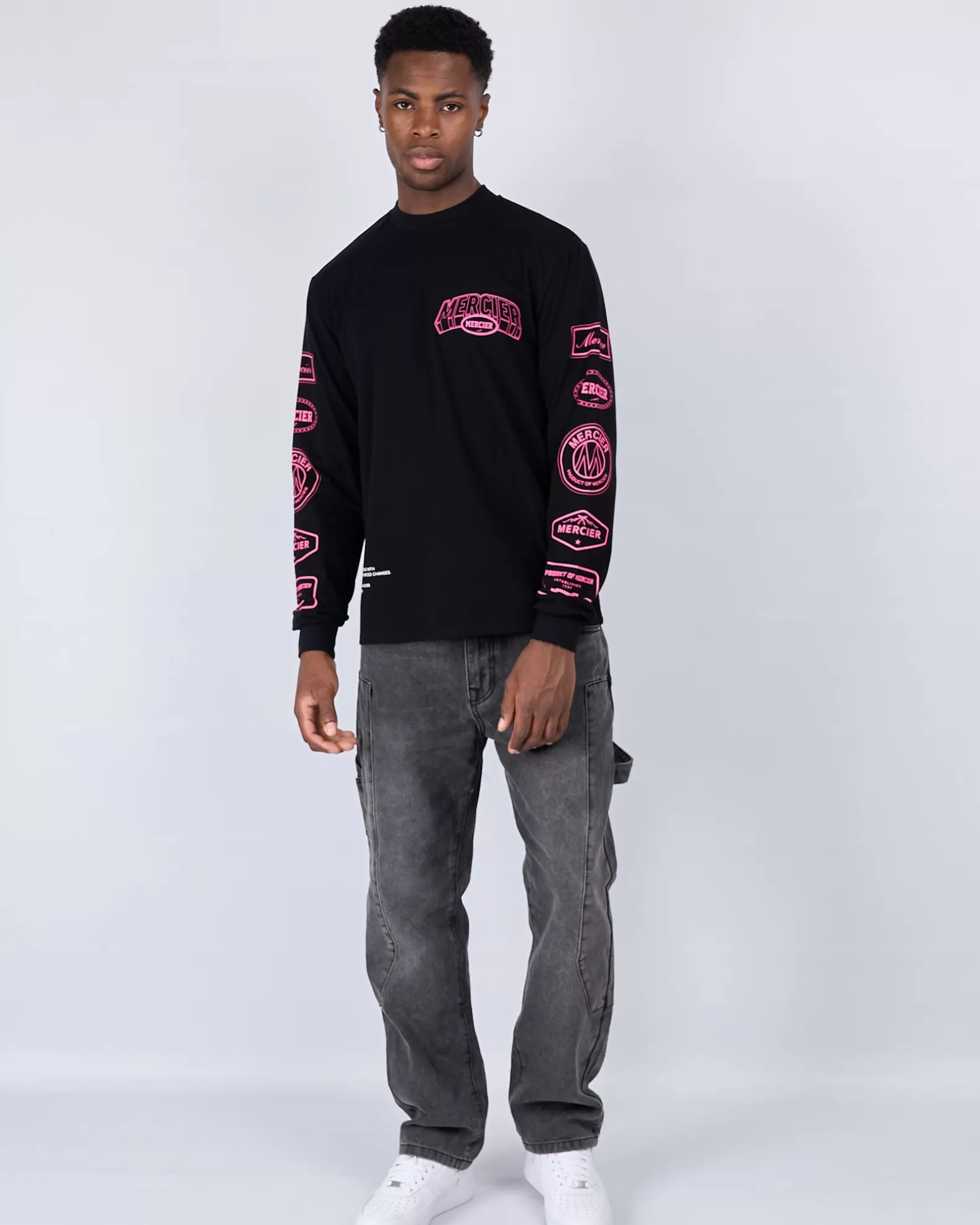 Hot Mercier Black Pink Compton Long Sleeve Tshirt