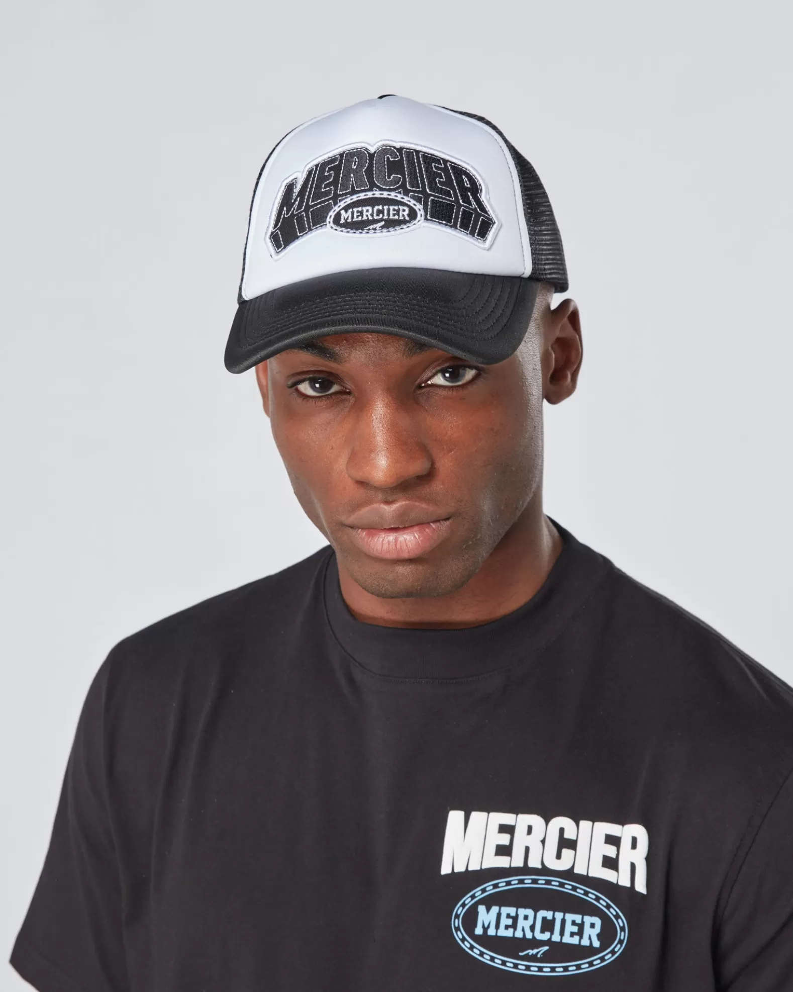 New Mercier Black White Court Foam Trucker