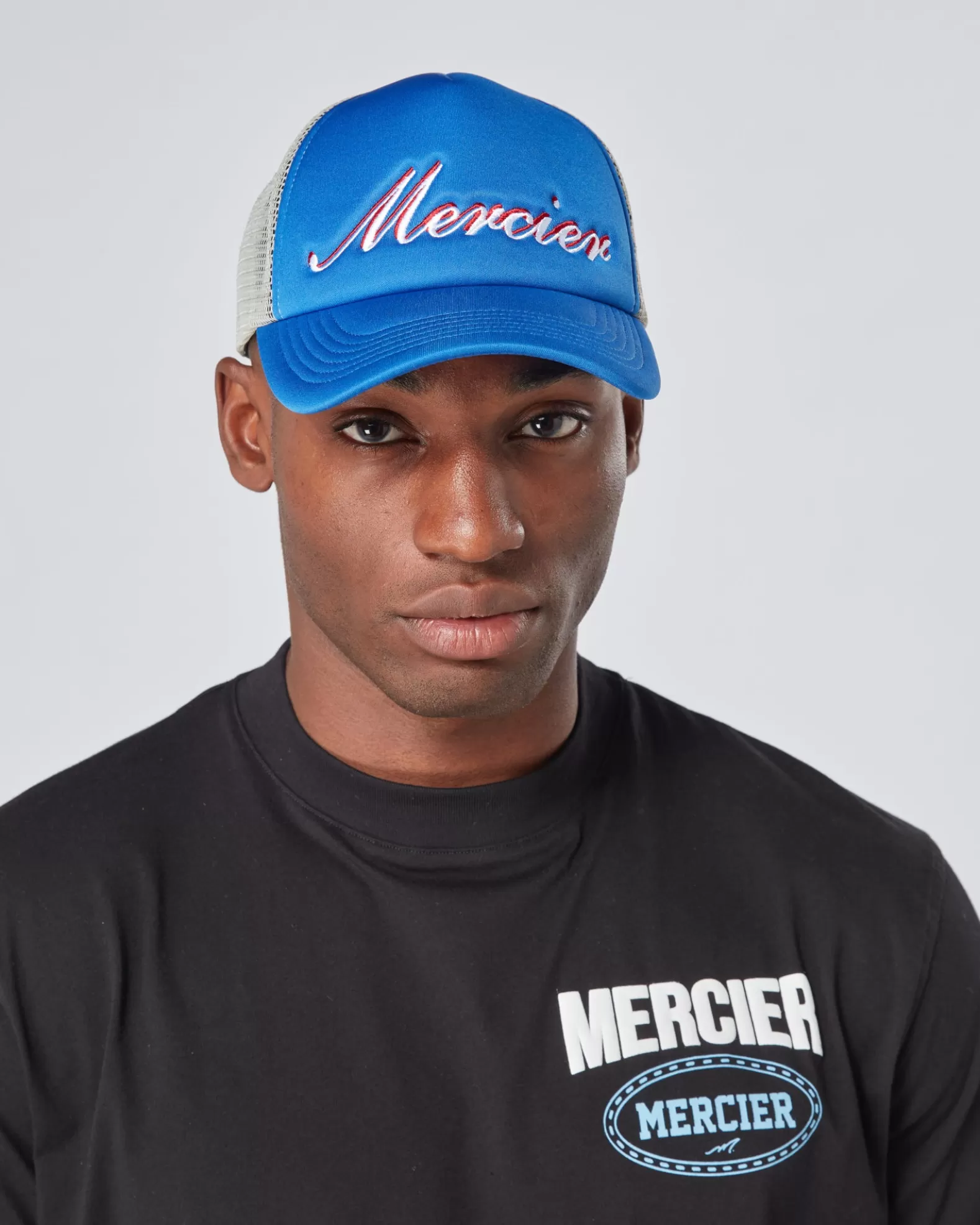 New Mercier Blue Grey Signature Foam Trucker