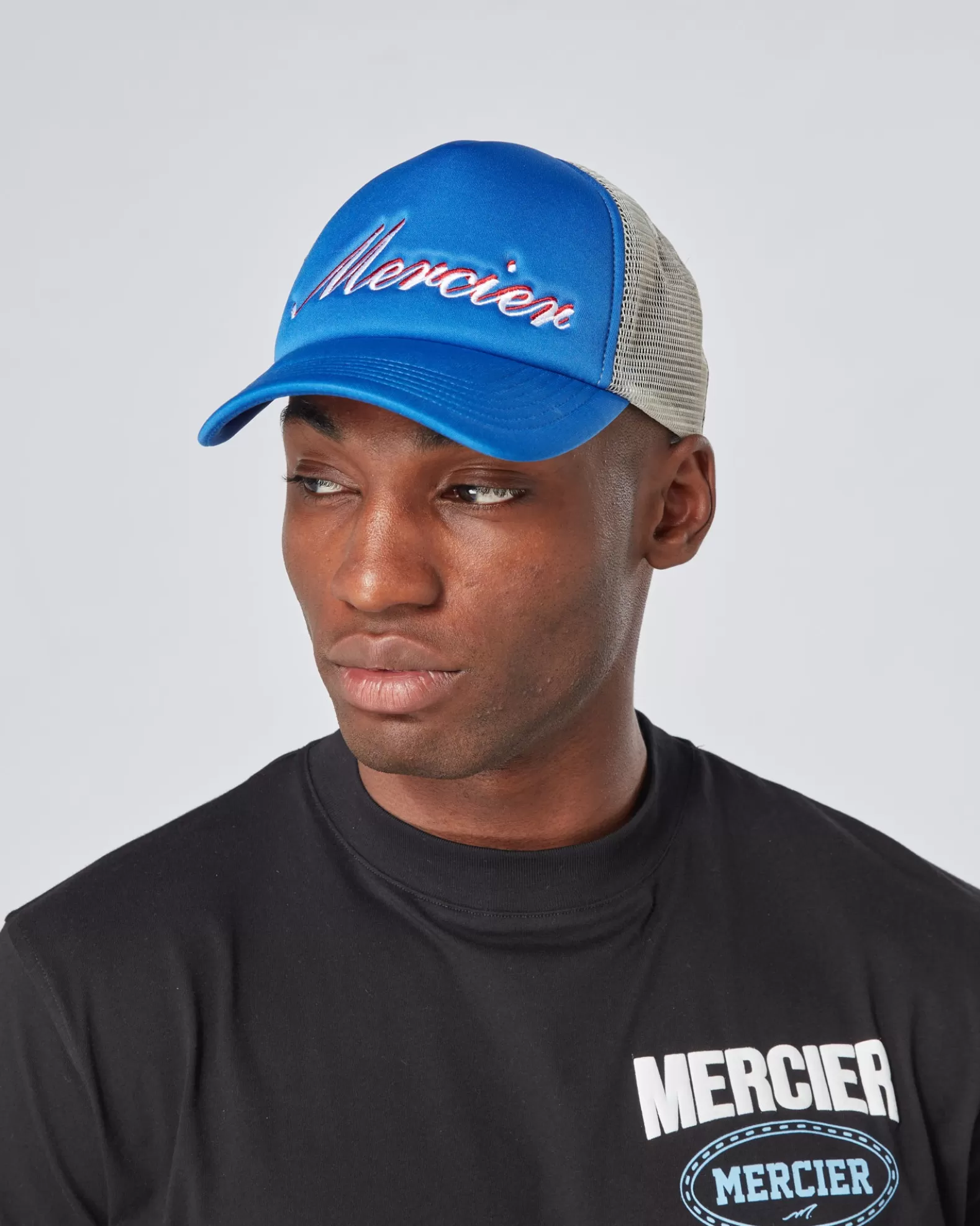 New Mercier Blue Grey Signature Foam Trucker