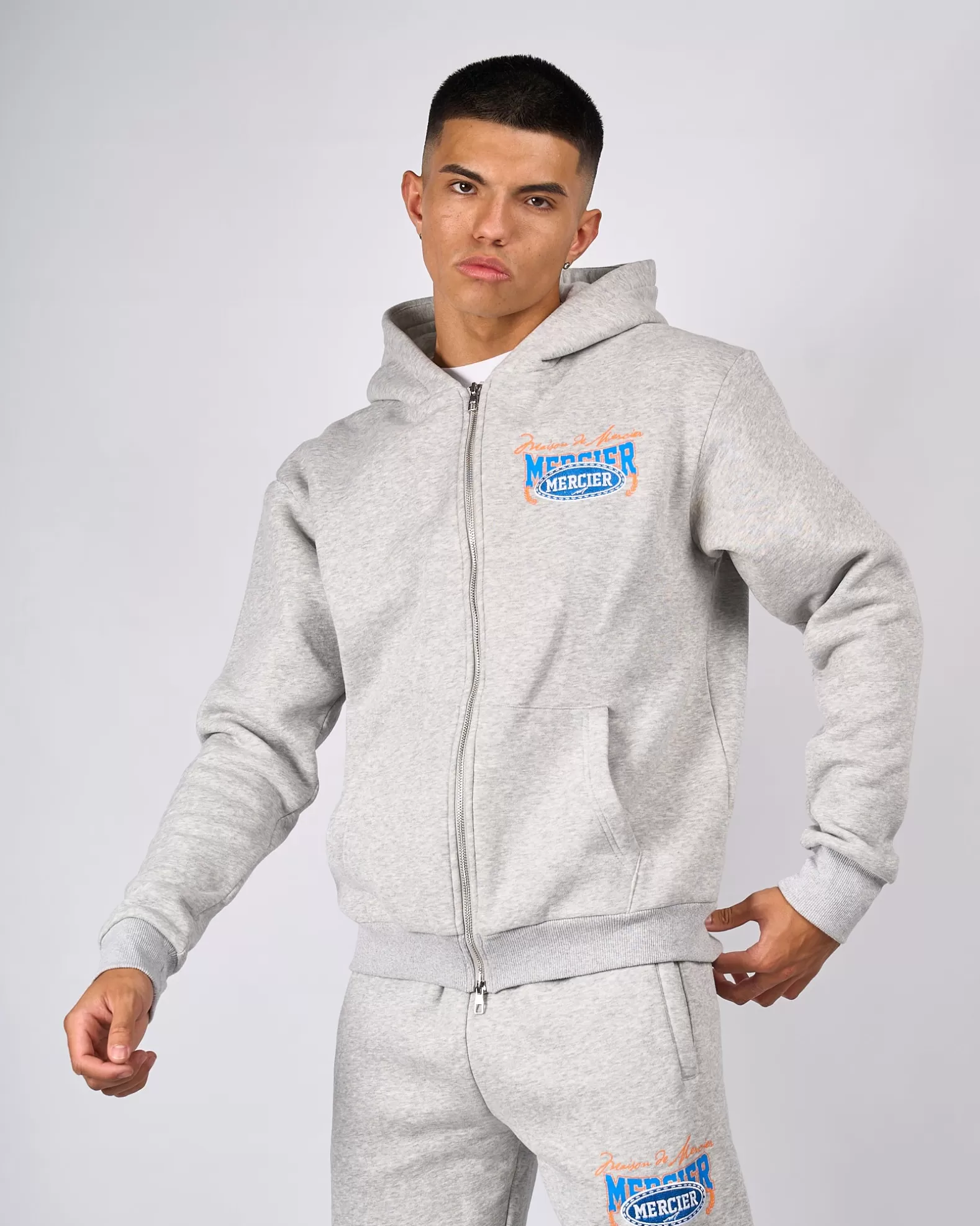 Cheap Mercier Grey Marl Maison De Zip Hood