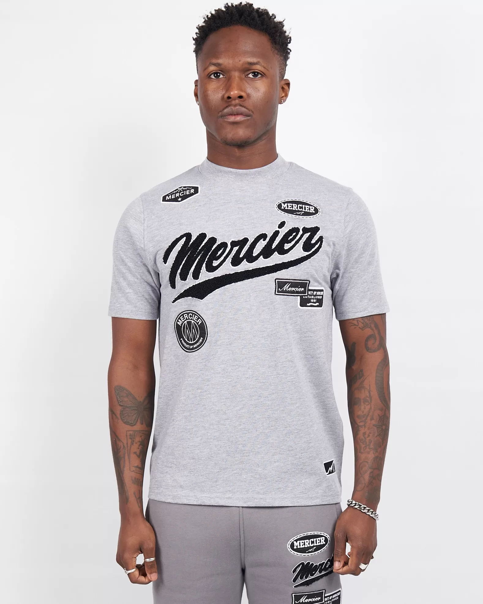 Cheap Mercier Grey Marl Teams Tshirt