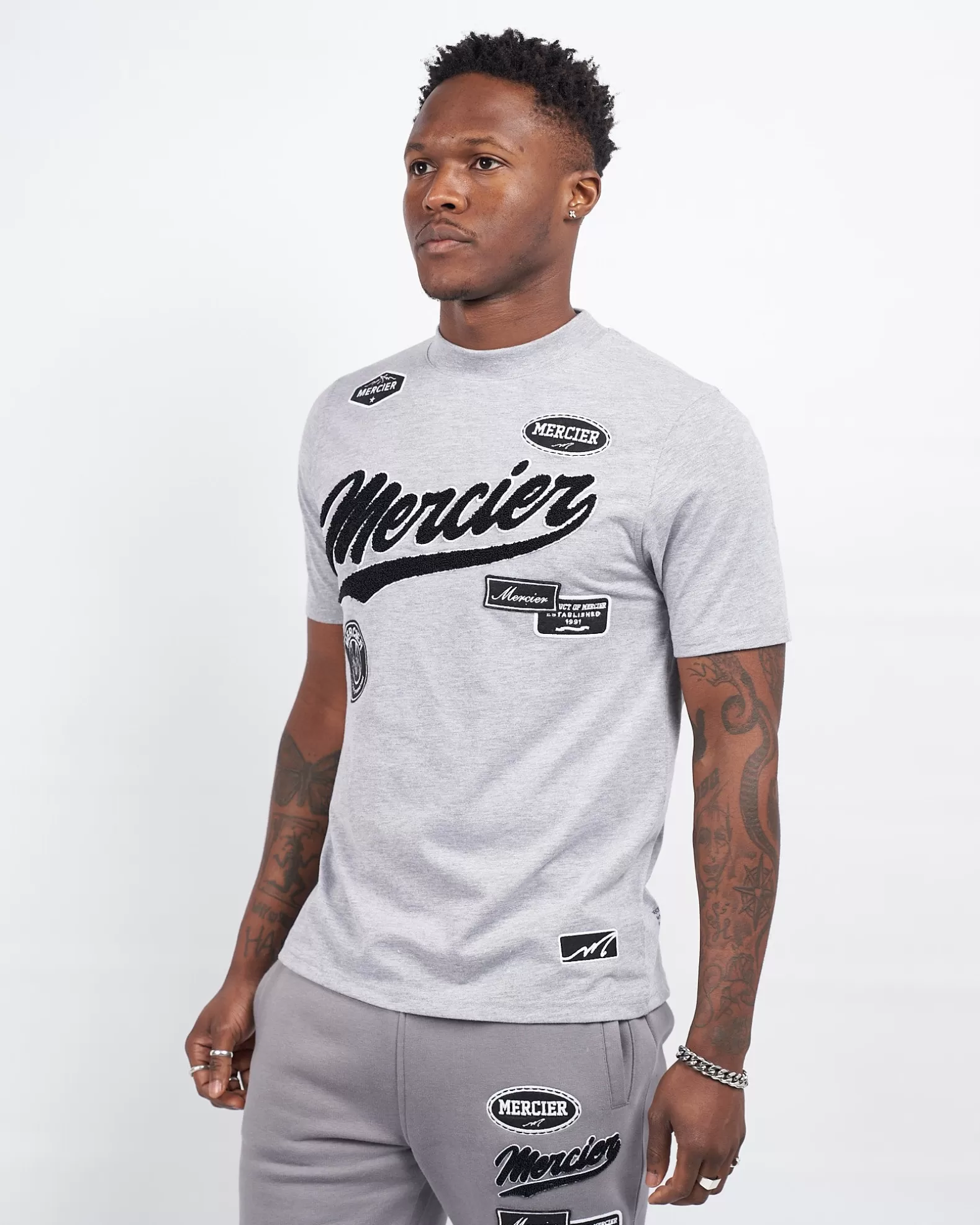 Cheap Mercier Grey Marl Teams Tshirt