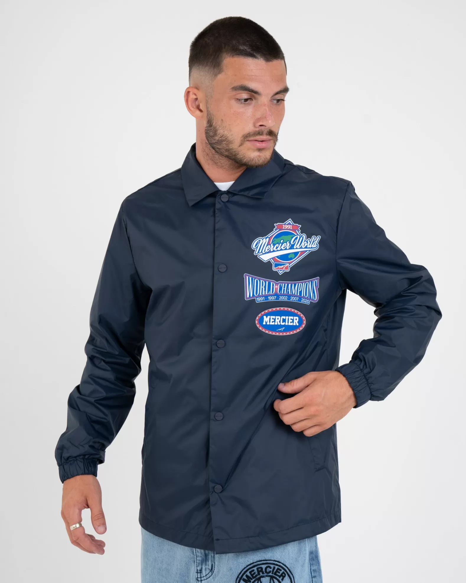 Fashion Mercier Navy World Coach Jacket