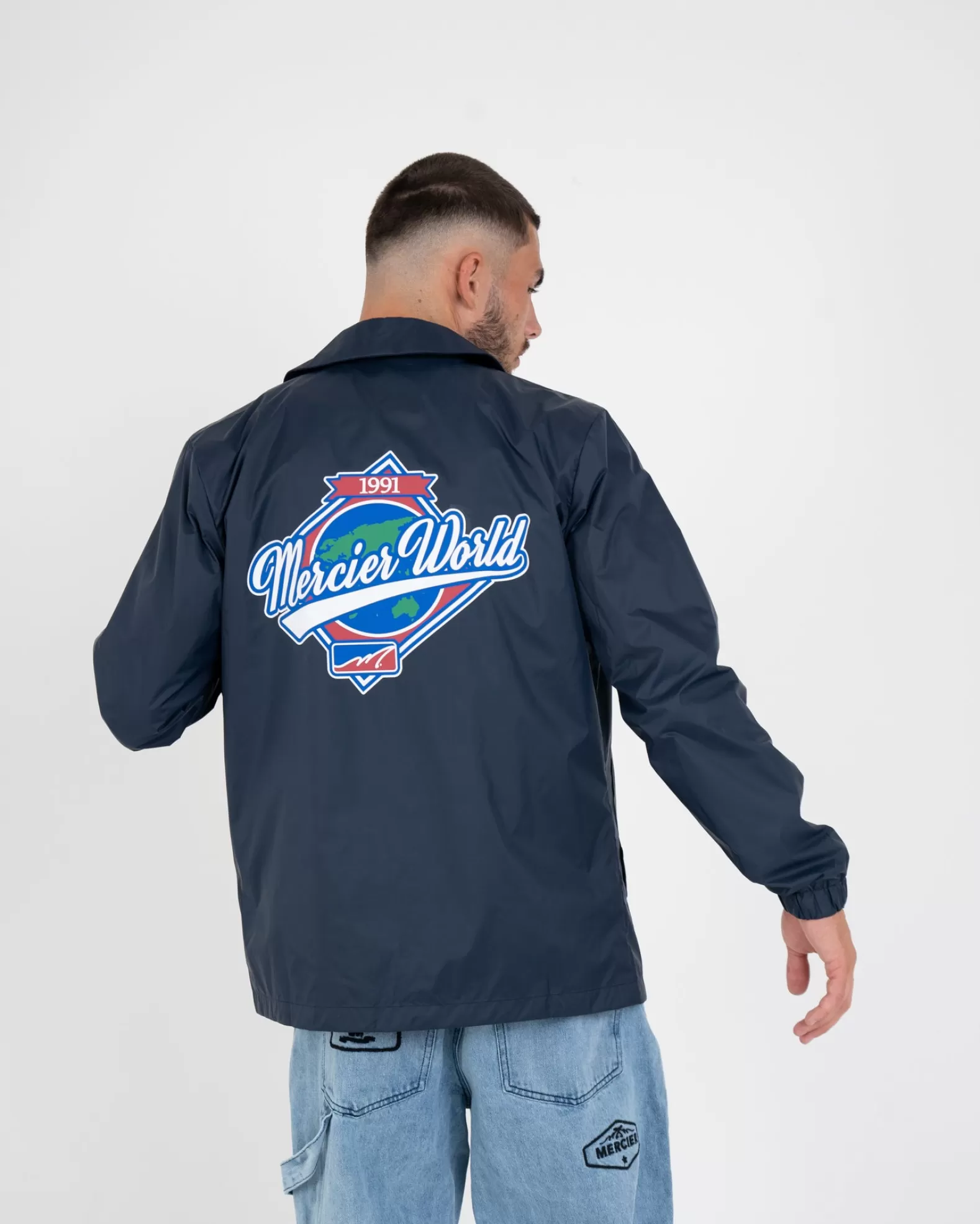 Fashion Mercier Navy World Coach Jacket