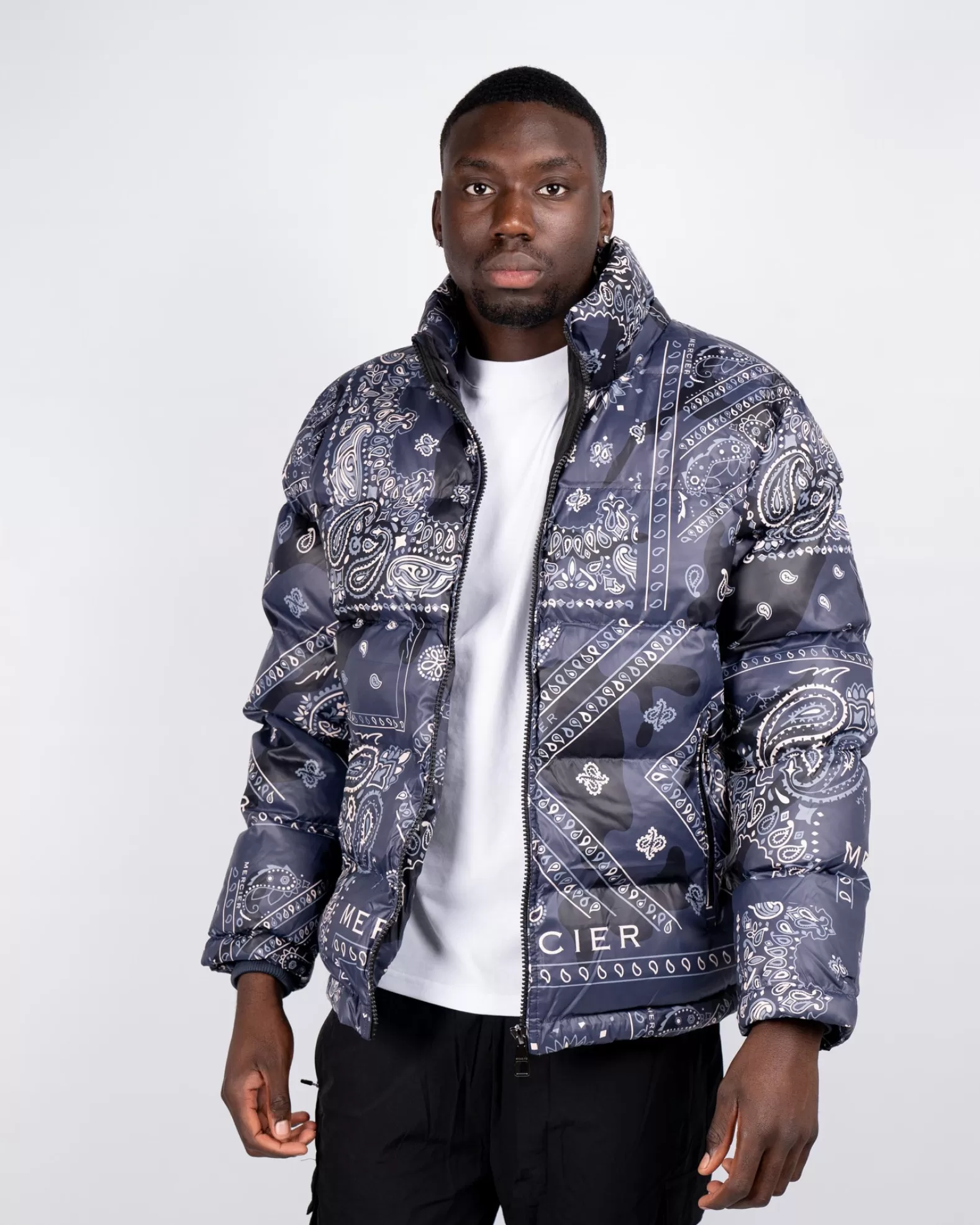 Outlet Mercier Navy Off White Paisley Jacket