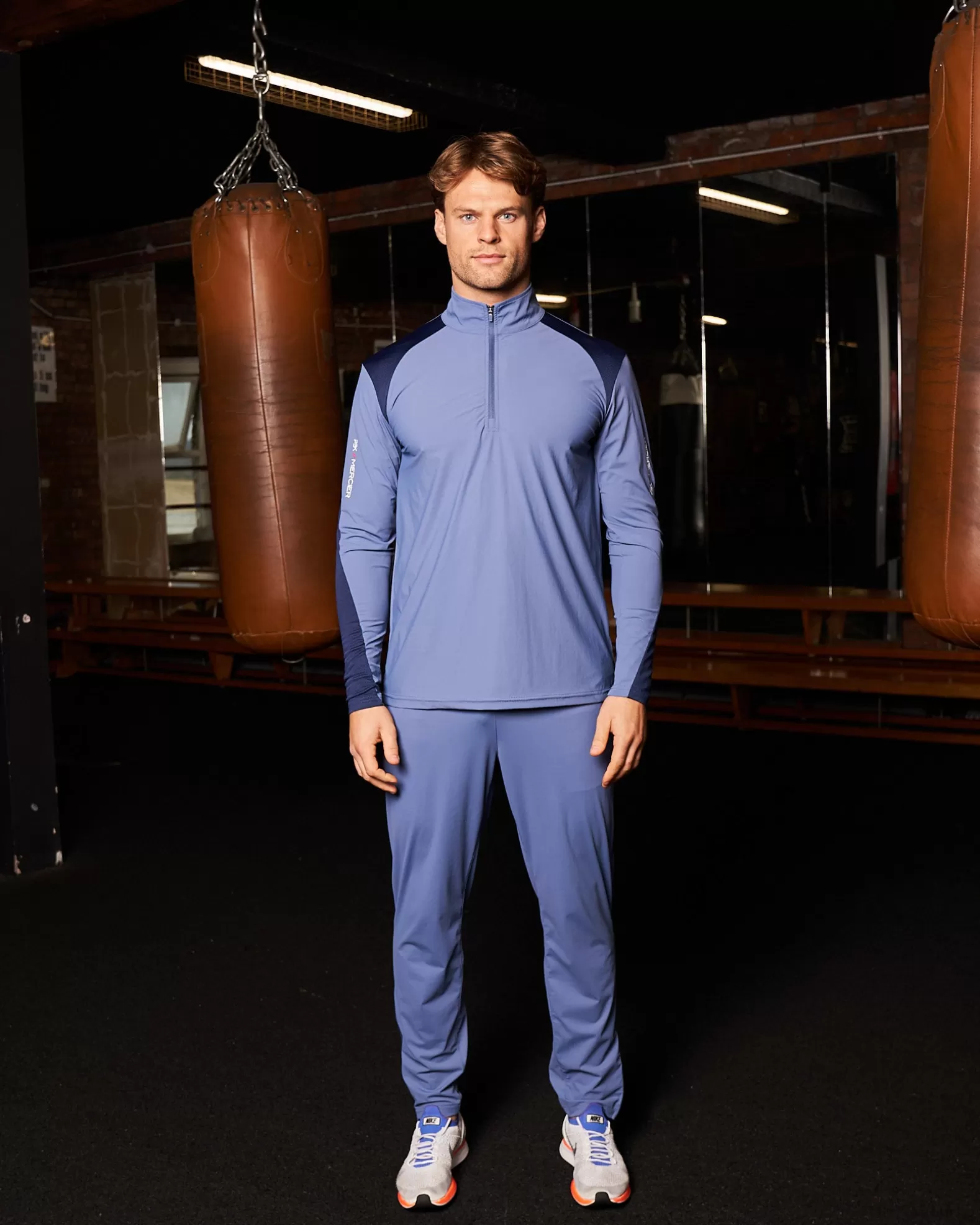 Shop Mercier PBK// Performance 1/4 Long sleeve Petrol Blue