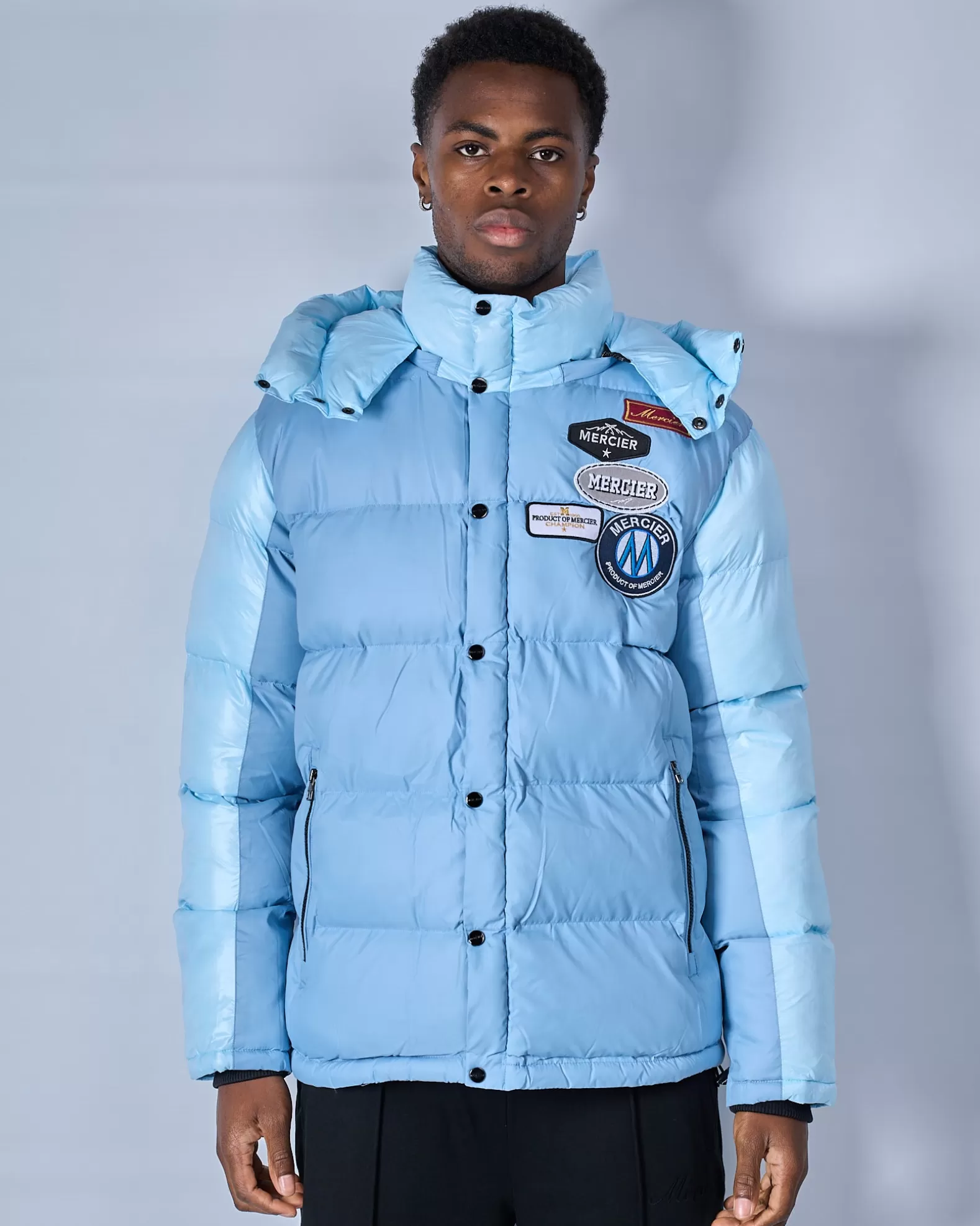 Online Mercier Sky Blue OG badge Panelled Jacket