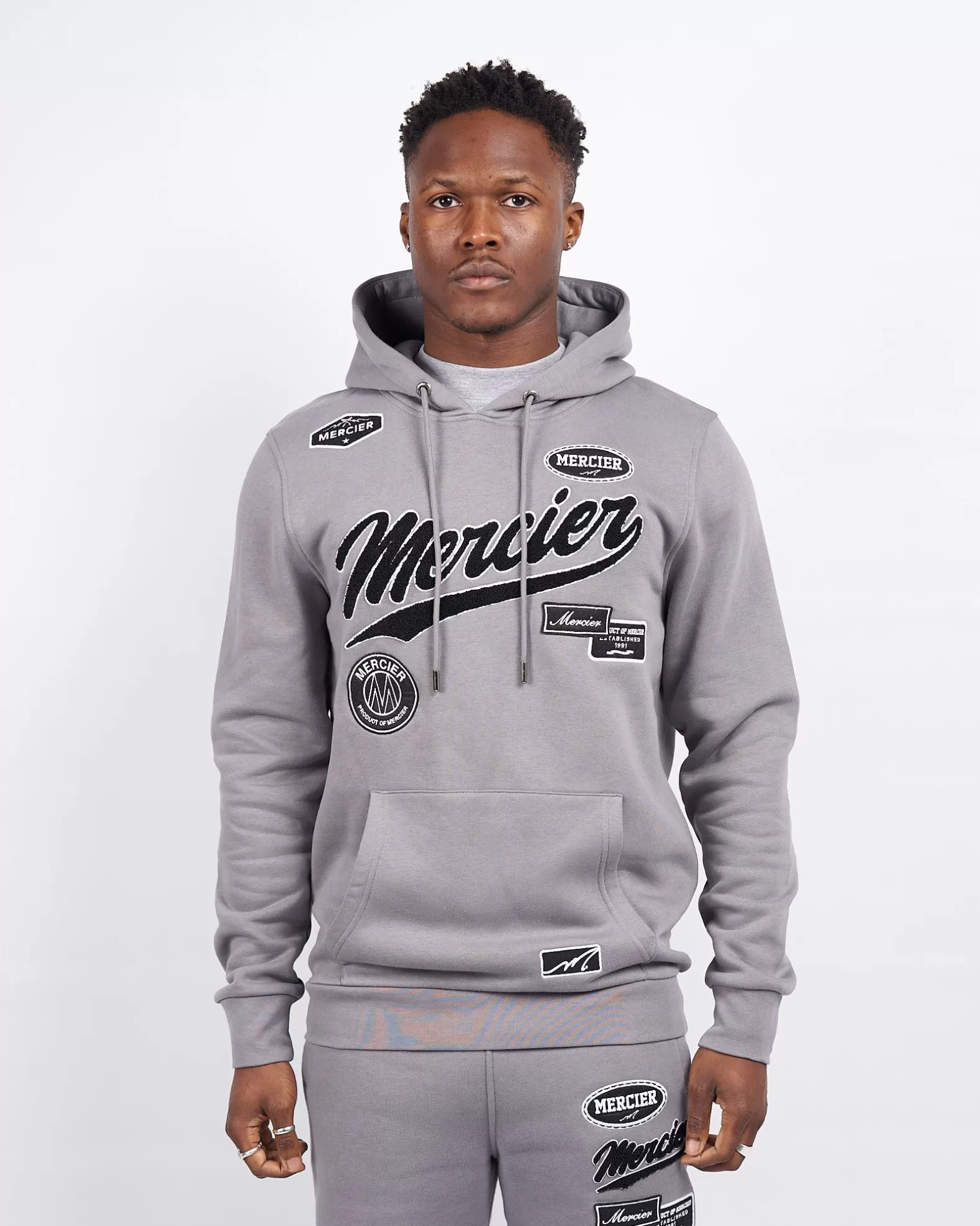 Best Sale Mercier Steel Grey Teams Badge Hoodie