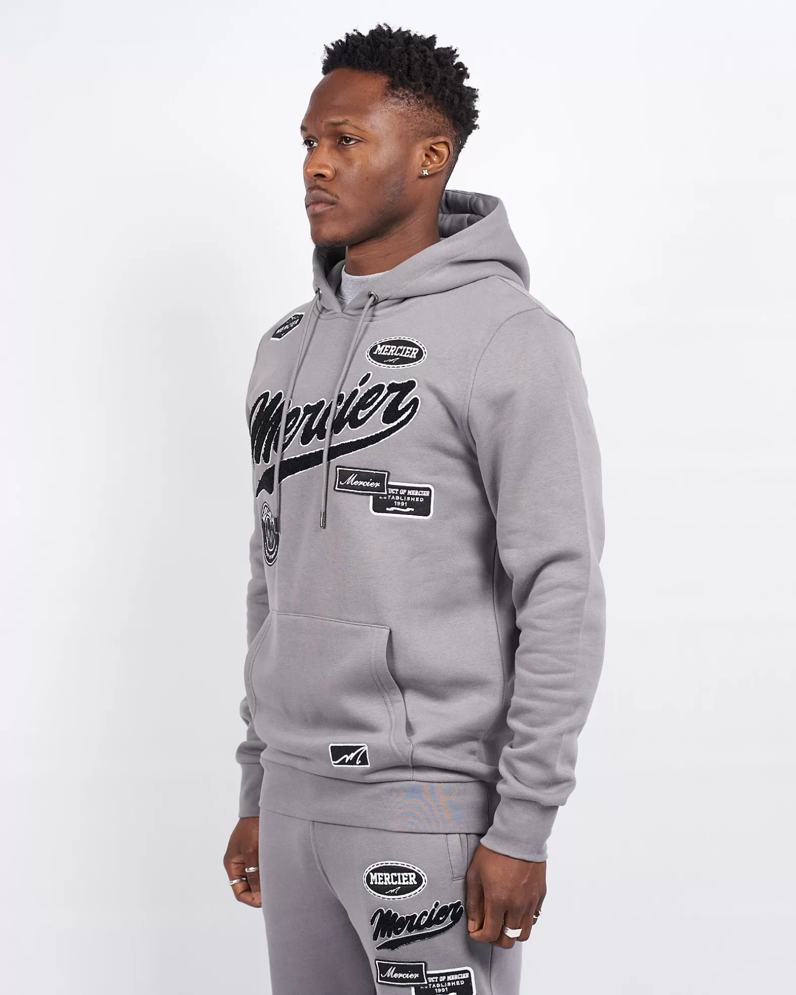 Best Sale Mercier Steel Grey Teams Badge Hoodie