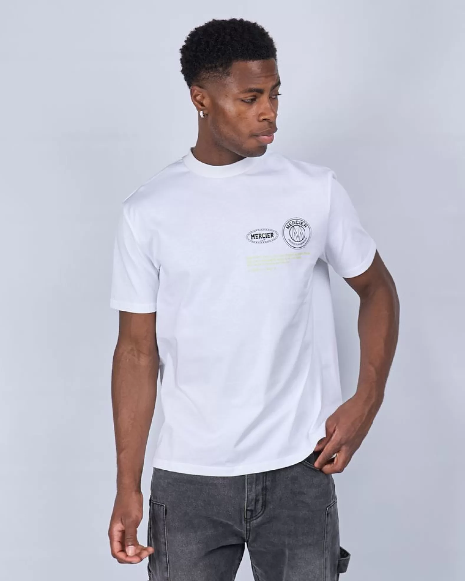 Hot Mercier White Green Caruso Relaxed Tshirt