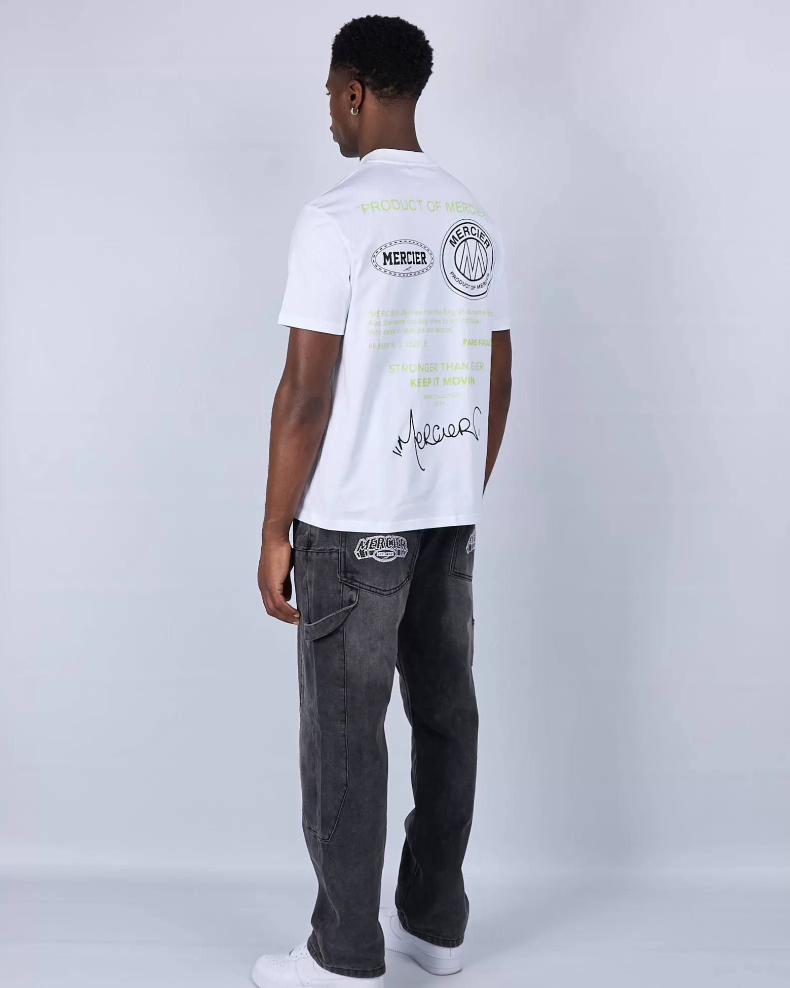 Hot Mercier White Green Caruso Relaxed Tshirt