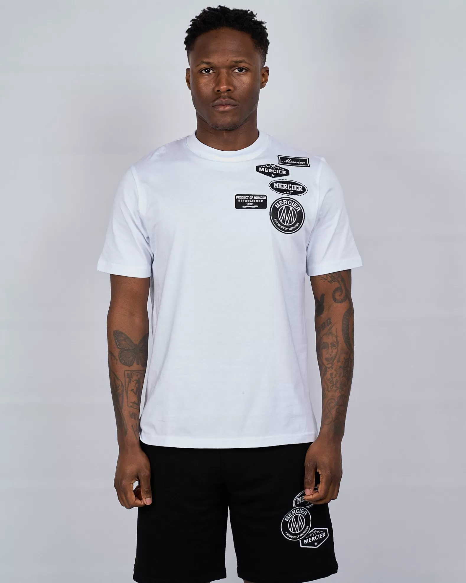 Best Mercier White Mono Badge Tshirt