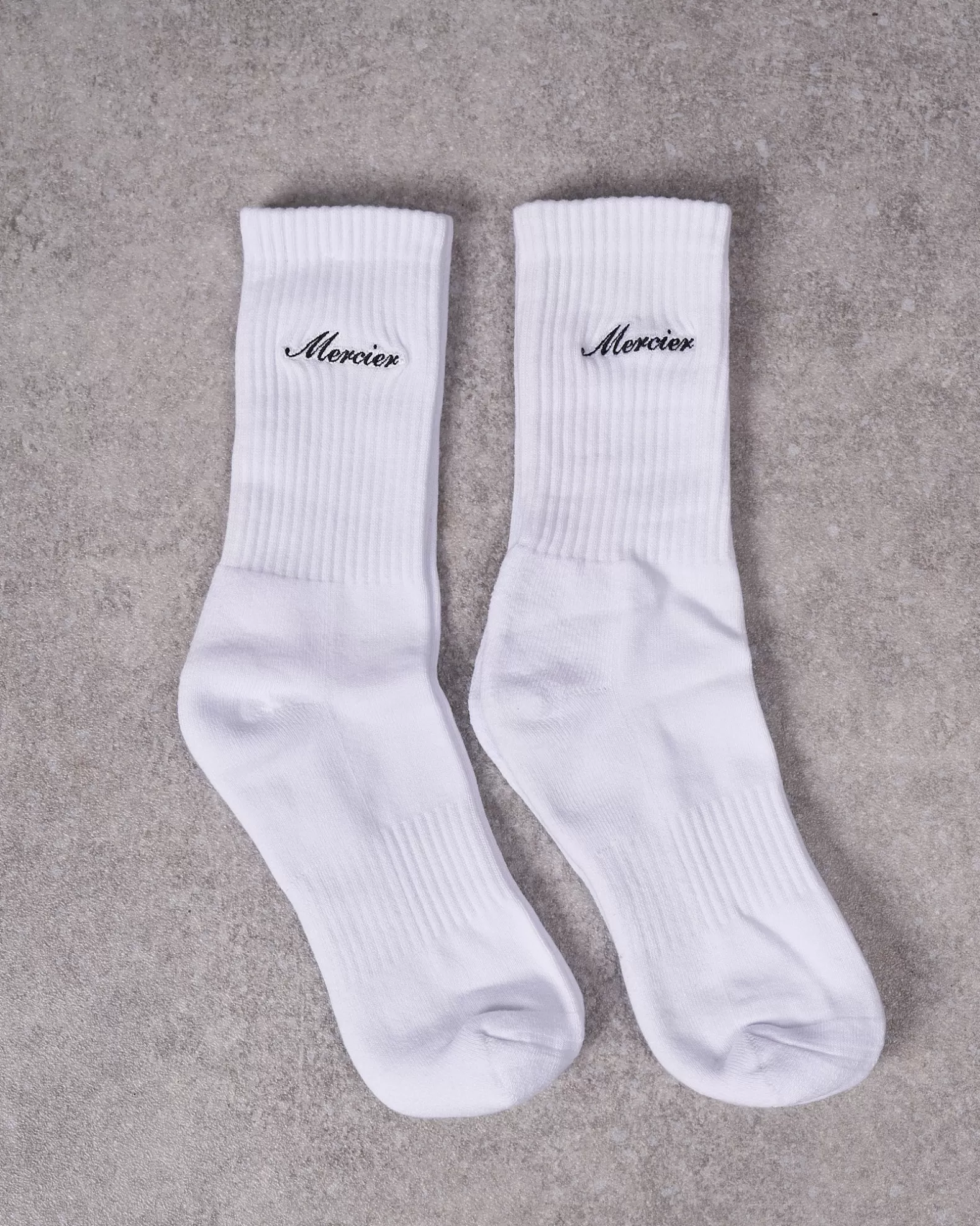 Cheap Mercier White Signature 2pack Socks