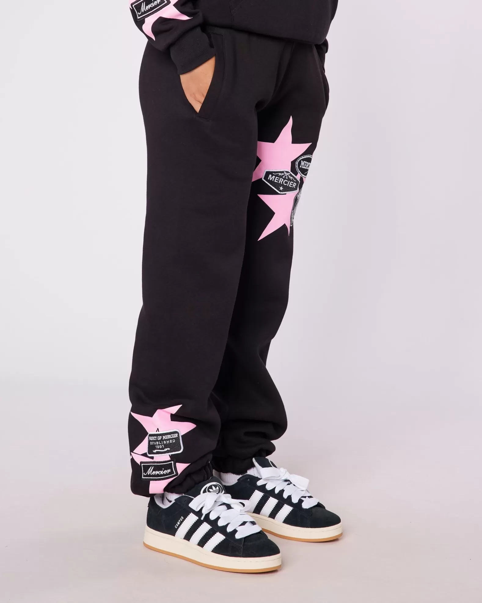 Sale Mercier Womens Black Badge Star Joggers