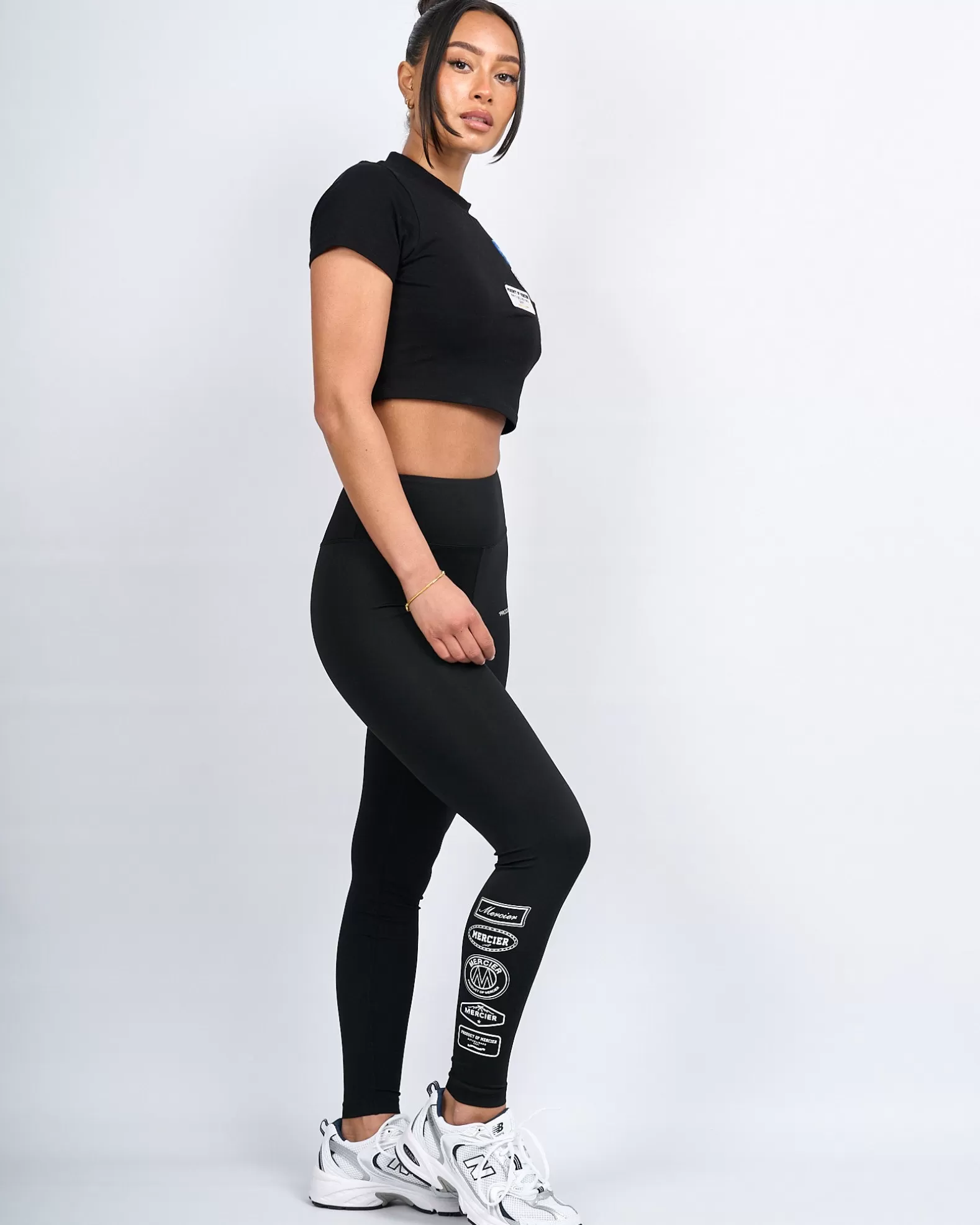 Outlet Mercier Womens Black 2.0 Badge Leggings