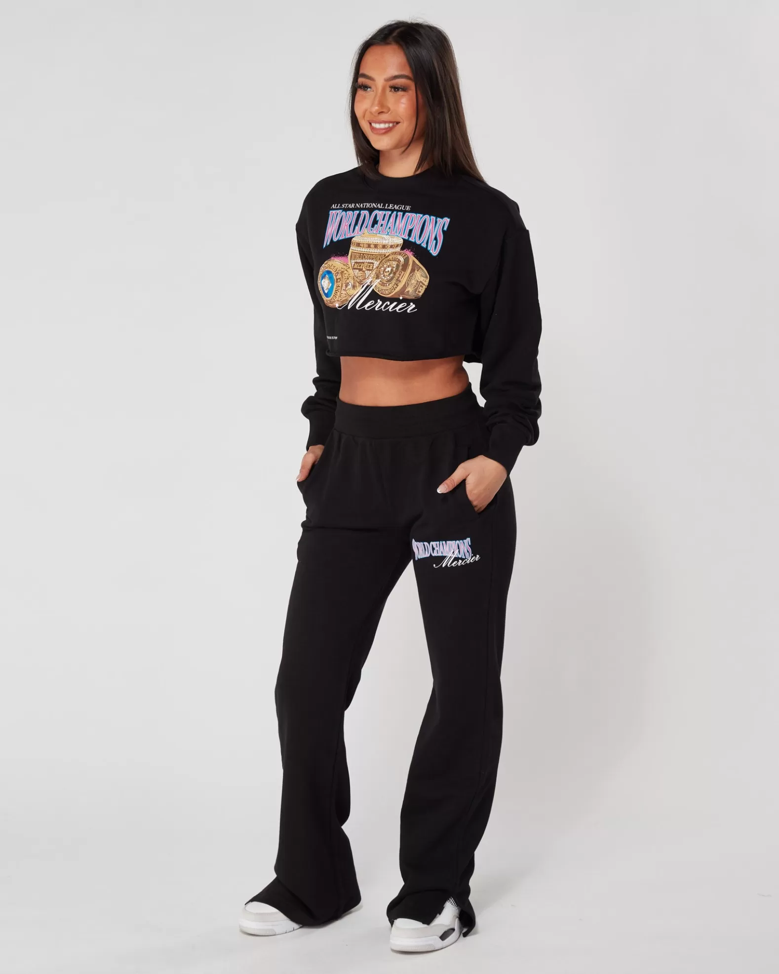 Online Mercier Womens Black World Champions Crop