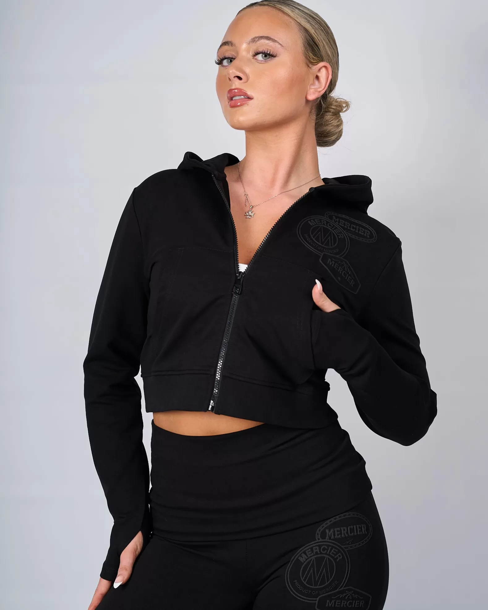 Outlet Mercier Womens Black OG Yoga Zip Up