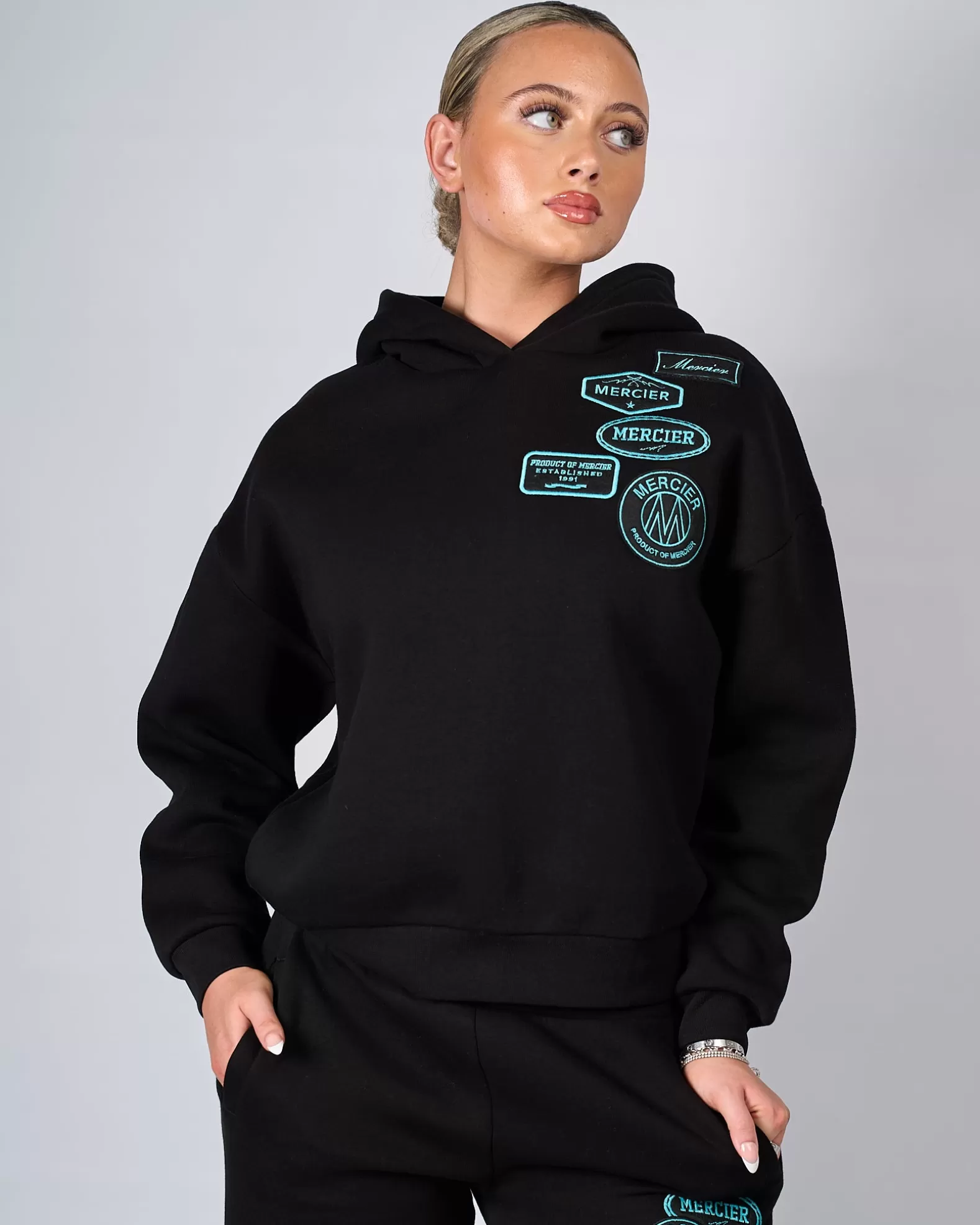 Cheap Mercier Womens Black Tiffany OG Badge Hoodie