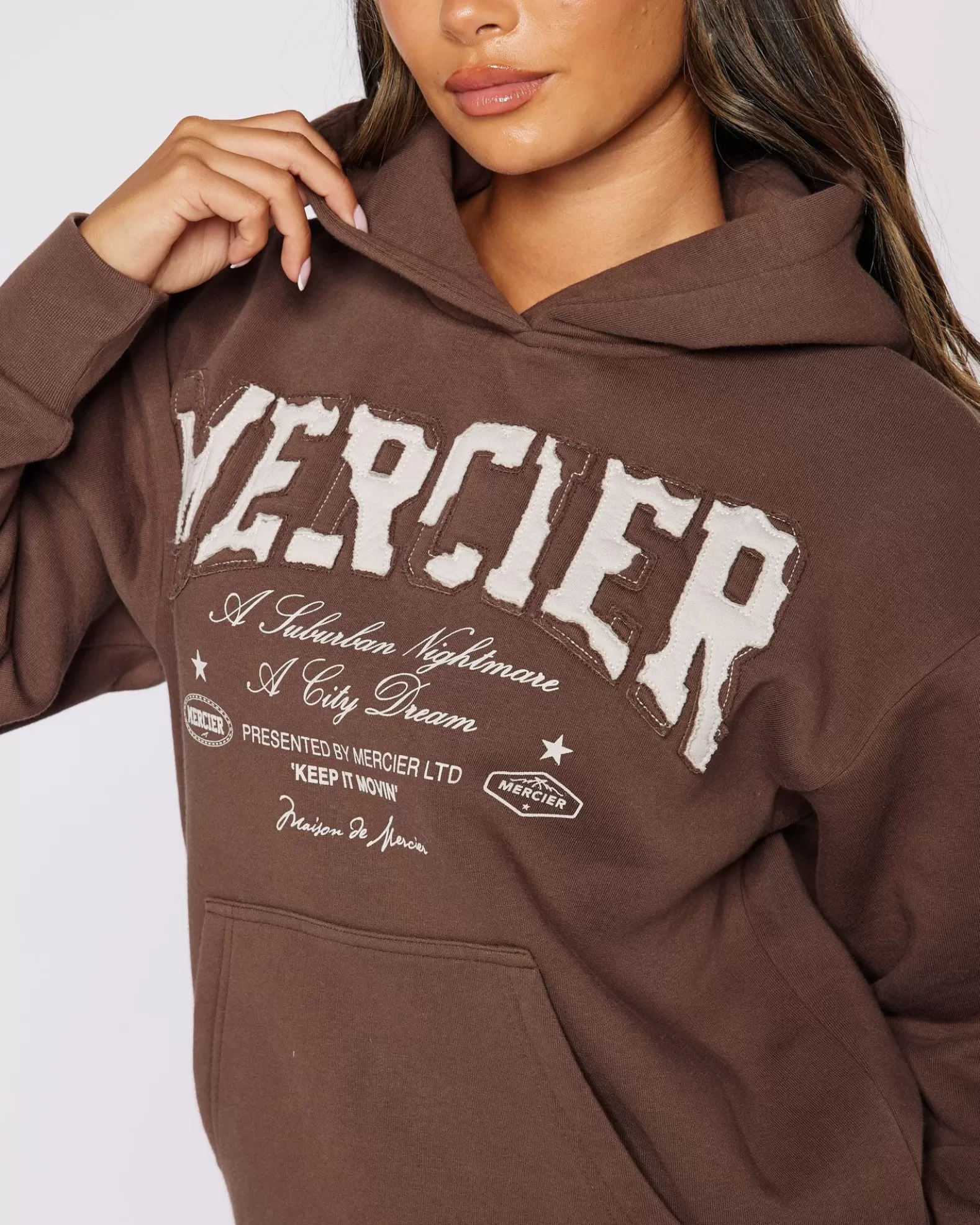 Flash Sale Mercier Womens Brown City Dreams Hoodie