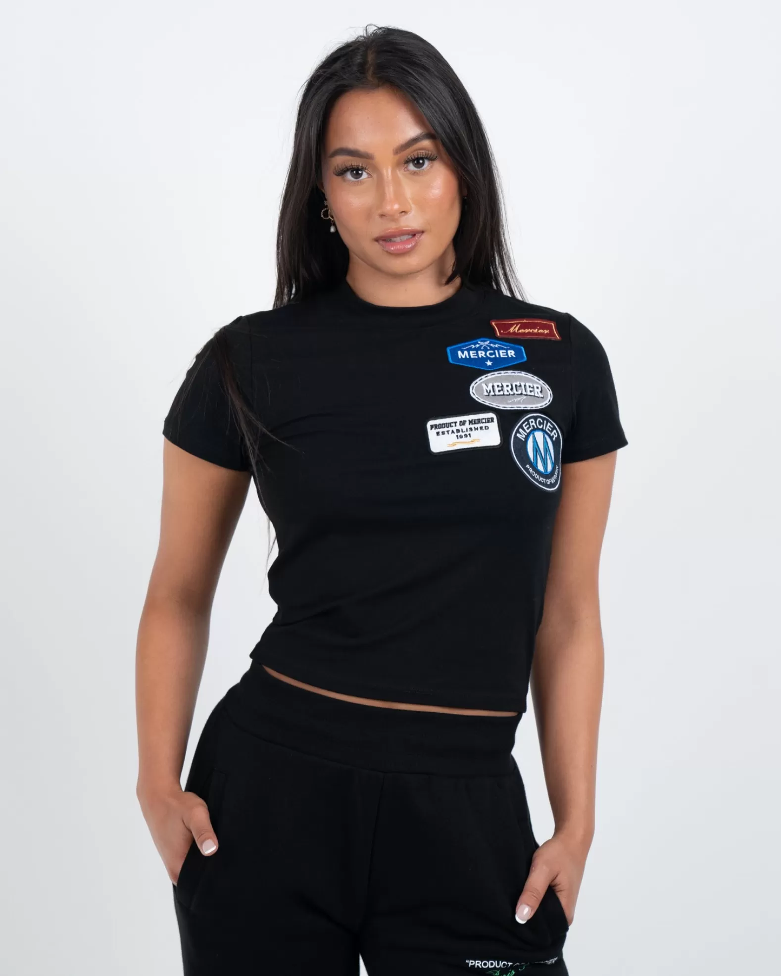 Online Mercier Womens Black Fitted OG T-Shirt