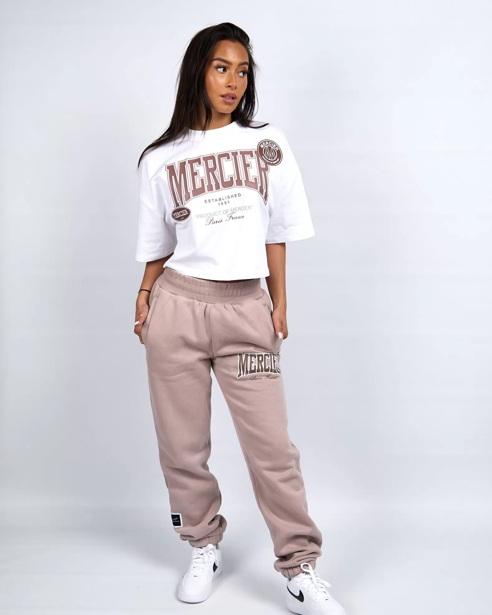 Fashion Mercier Womens White Kansas Cropped Tshirt