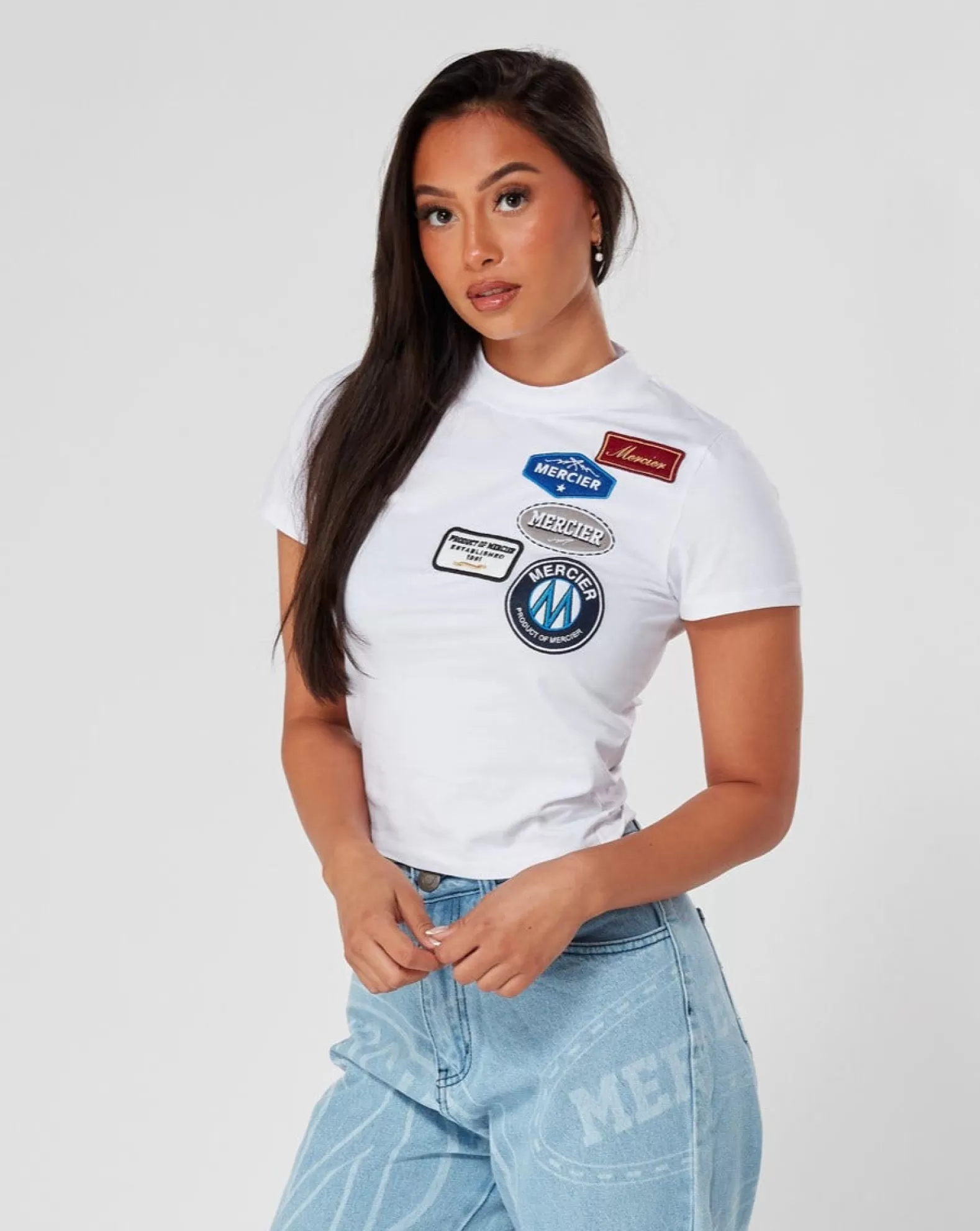 Best Mercier Womens White OG Badge Fitted Tshirt